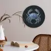 Krab - Delfts blauw - Dieren Akoestische PET Vilt - Rond klein -sfeer3