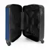 Blauwe achtergrond met vliegtuig en tekst Flight Mode NBS - Handbagage koffer - Kinderen Unisex middel -binnenkant
