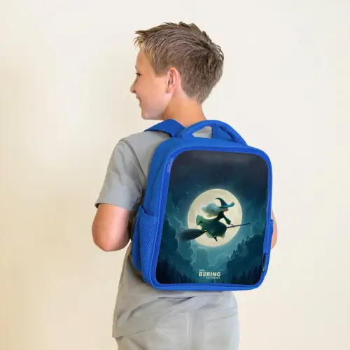 Nachtelijke Vlucht over het Woud Kinderrugzak - Blauw middel -sfeer2