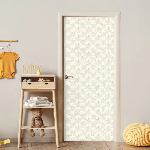 Patroon - Bloemen - Beige deurposter klein 289 -sfeer4
