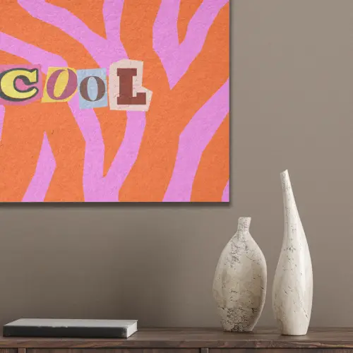 Zebraprint - Grafisch - COOL - Oranje PET vilt klein -sfeer6_closeup