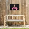 Ironisch - Tekst - Neon Tuinposter op houten frame 2 cm dik klein -sfeer4