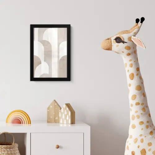 Abstracte bogen - Modern - Beige fotolijst zwart zonder passe partout klein -usfeer4_kinderkamer
