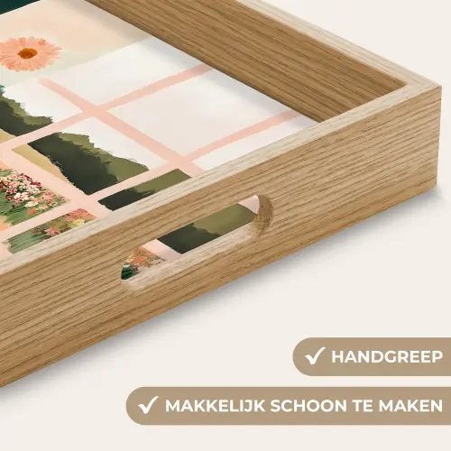 Bloemen - Koffie - Raam Dienblad Rechthoek middel -USP_HandgreepNL