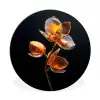 Bloem - Orchidee - Oranje Wandcirkel aluminium klein -3d