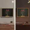 Rode - Bloemen - Vaas Light Box met batterij (Wandlamp) middel -sfeer3