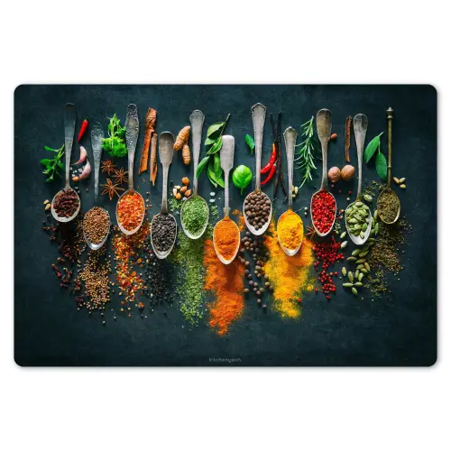 Kruiden - Lepels - Kleurrijk Placemat vinyl groot -zzsfeer1_Kitchenyeah-website