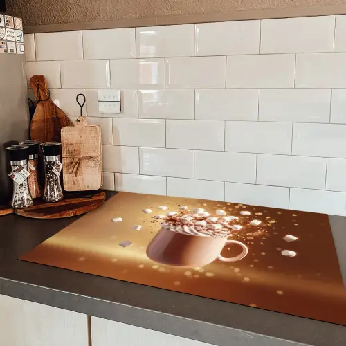 Chocomelk - Drinken - Warm - Bruin Inductie beschermer vinyl 3mm klein -sfeer3