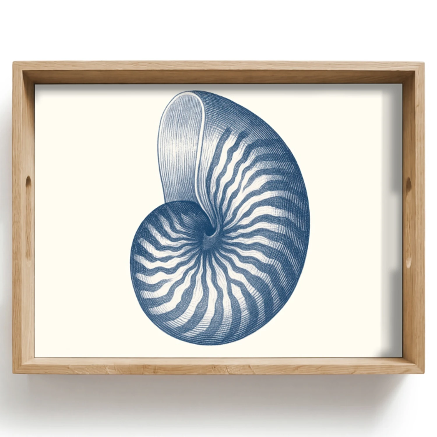 Dienblad - Blauw - Schelp - Spiraal | Topdoek.nl