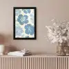 Hibiscusbloemen - Blauw - Patroon - Tropisch fotolijst zwart zonder passe partout klein -sfeer5