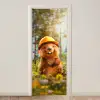 Bever - Dier - Bouwhelm - Natuur deurposter klein -3d_beige