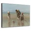 Oude meesters - Kunst - Kinderen der zee - Jozef Israëls Textielframe zwart klein -3d