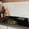 Bladeren - Planten - Goud - Zwart - Luxe Inductie beschermer vinyl 3mm klein -sfeer3