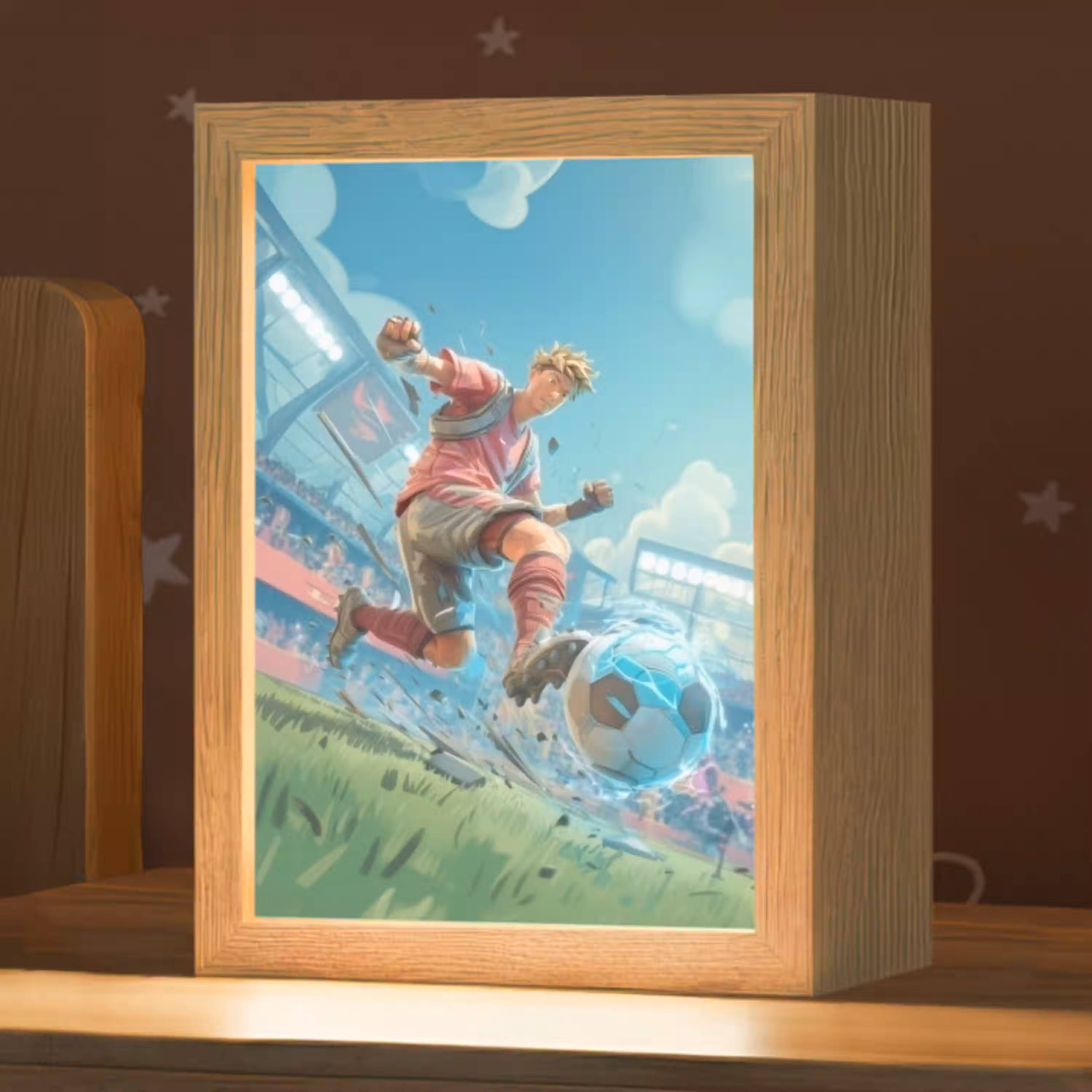 Stadion - Voetbal - Jongen - Rood Light Box met kabel klein -zzz_3d_website