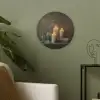 Kaarsen - Stilleven - Rustiek - Boeken Akoestische PET Vilt - Rond klein -sfeer2
