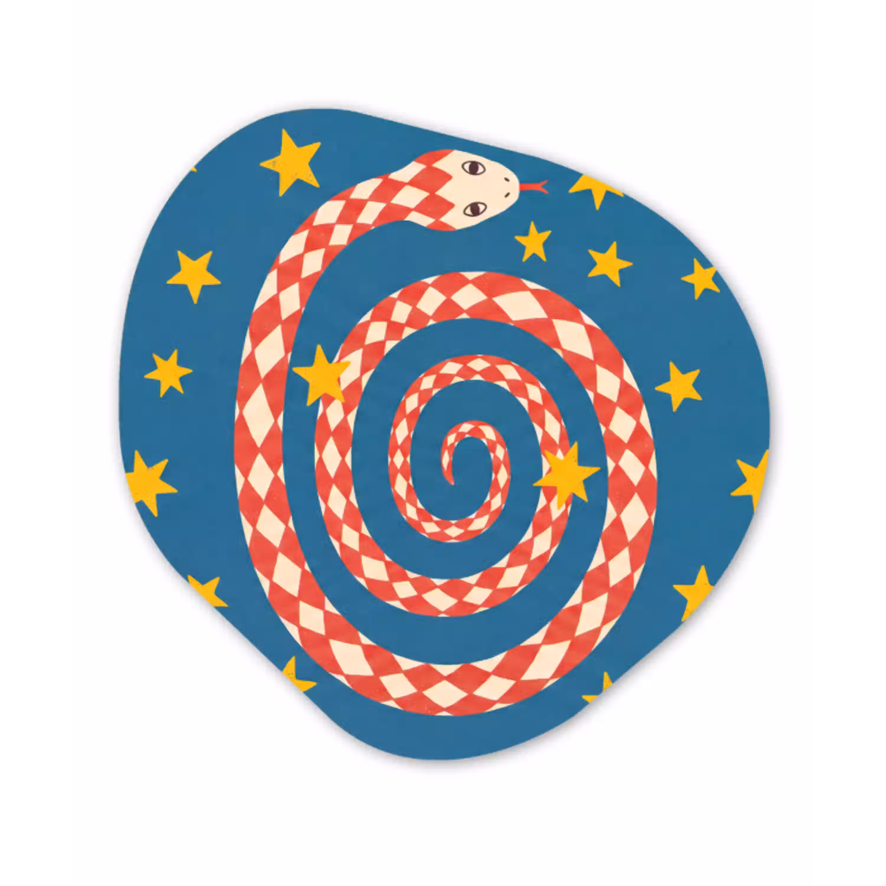 Slang - Spiraal - Dieren - Illustratie - Rood Wandcirkel Organisch Forex 3mm klein -3d