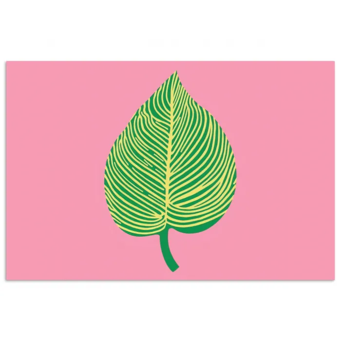 Illustratie - Blad - Minimalistisch - Groen poster papier klein -3d