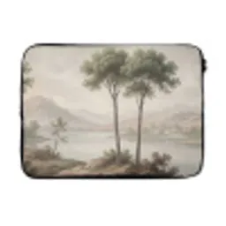 Bomen - Meer - Bergen - Illustratie laptophoes neopreen klein -3d
