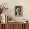 Meisje met de parel - Johannes Vermeer - Goud Light Box met kabel (Wandlamp) klein -sfeer2