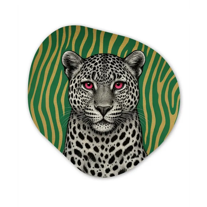 Panter - Zebrapatroon - Groen Wandcirkel Organisch Forex 3mm klein -3d