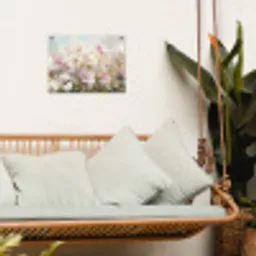Bloemenveld - Lichte tinten - Geschilderd tuinposter los doek klein -sfeer7