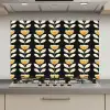 Retro - Bloem - Zwart - Okergeel keuken achterwand spatscherm klein 900 -3d_website