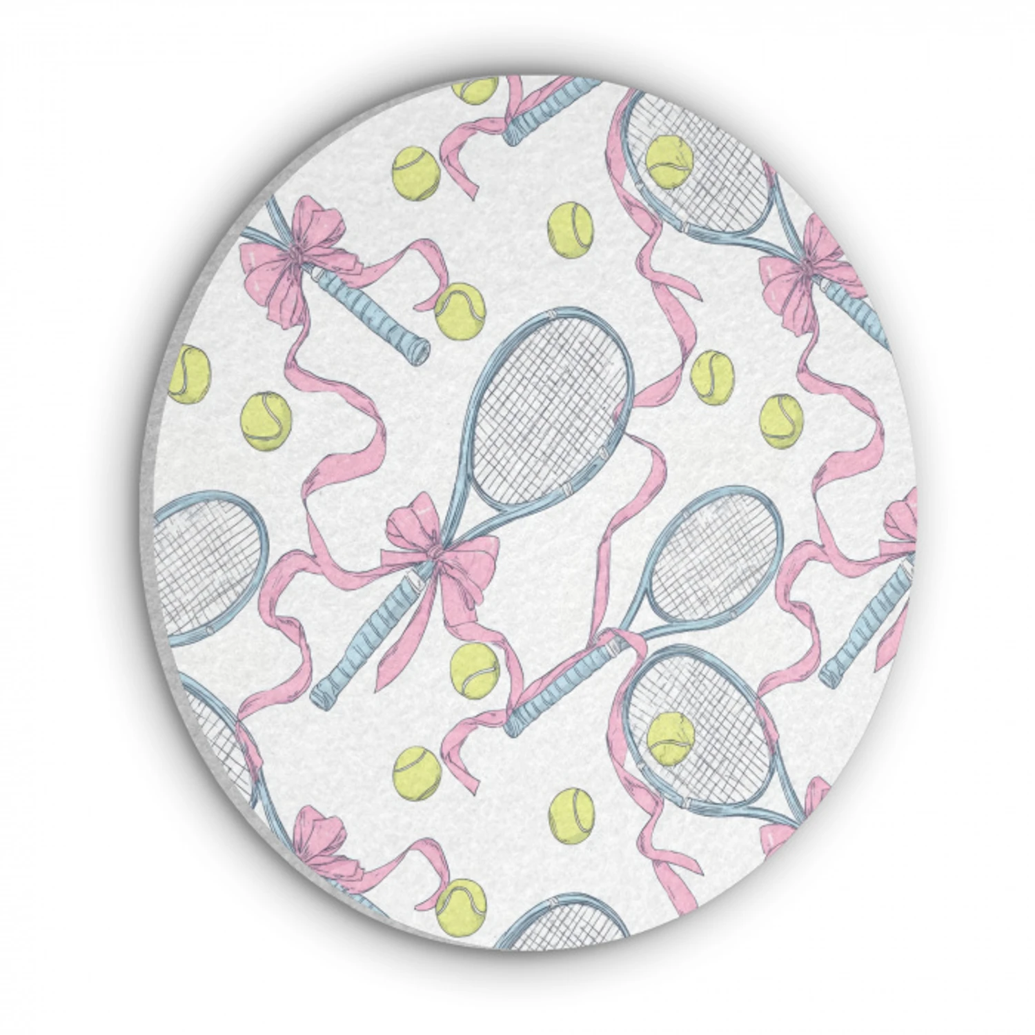 Tennis - Strikken - Kleurrijk Akoestische PET Vilt - Rond klein 838 -3d