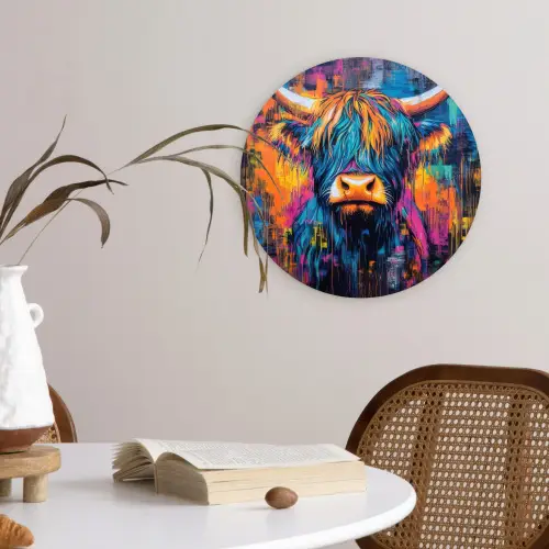Marmer - Modern - Goud Wandcirkel kunststof plaat 5mm dik klein -sfeer4