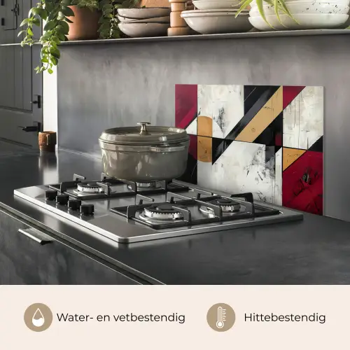 Modern - Abstract - Geometrisch - Rood - Industrieel keuken achterwand spatscherm klein -usp_NL