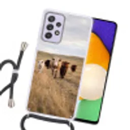 Runderen - Kudde - Landschap - Weide - Rustig Hoesje Samsung Galaxy A52 5G met koord klein -sfeer1