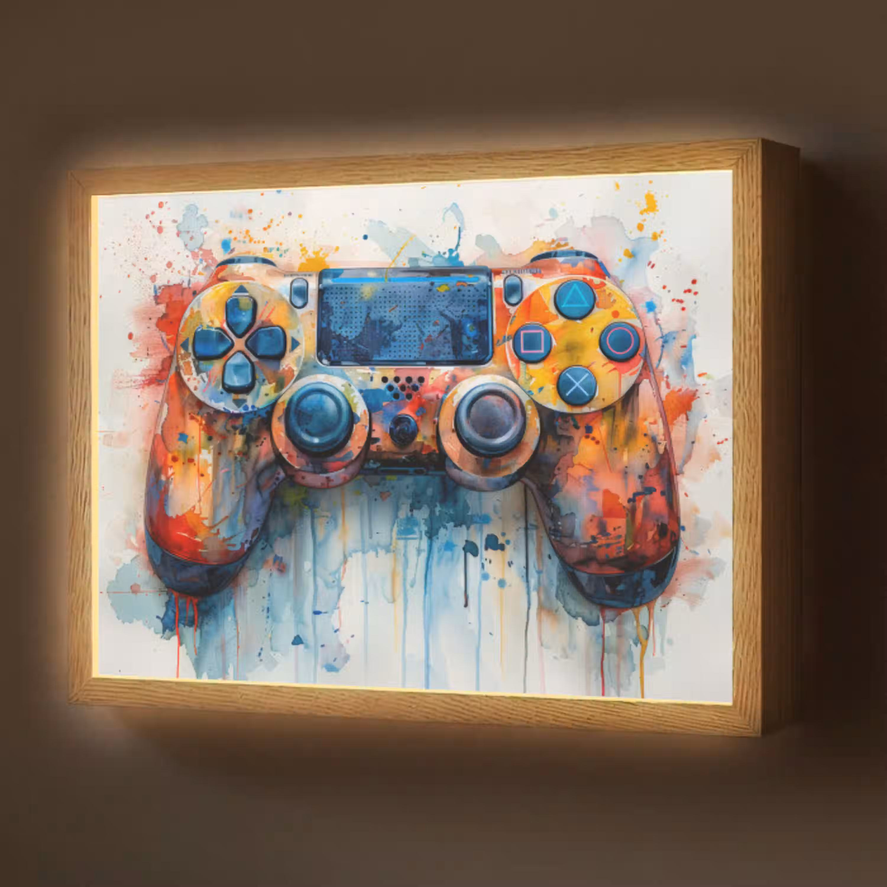 Kinder- en tiener kamer - Gaming - Game controller Light Box met batterij (Wandlamp) middel -z3d_website