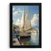 Zeilschip - Huizen - Kade - Zee fotolijst zwart zonder passe partout klein -3d