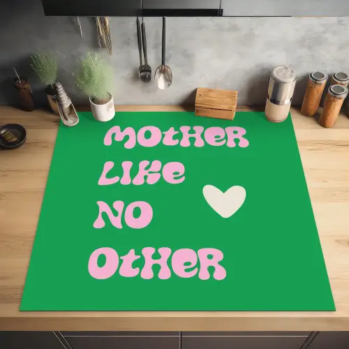 Tekst - Hartje - Moeder - Groen Inductie beschermer vinyl 3mm middel -sfeer5