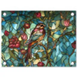 Vogel - Tak - Rozen - Mozaïek tuinposter los doek klein -3d