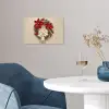 Deurkrans - Strik - Kerst - Rood - Groen poster papier klein -sfeer3
