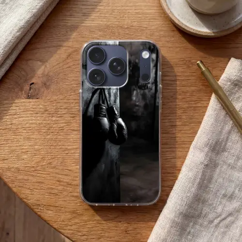 Bokshandschoenen - Muur - Duister - Zwart Telefoonhoesje iPhone 17 Pro klein -sfeer1