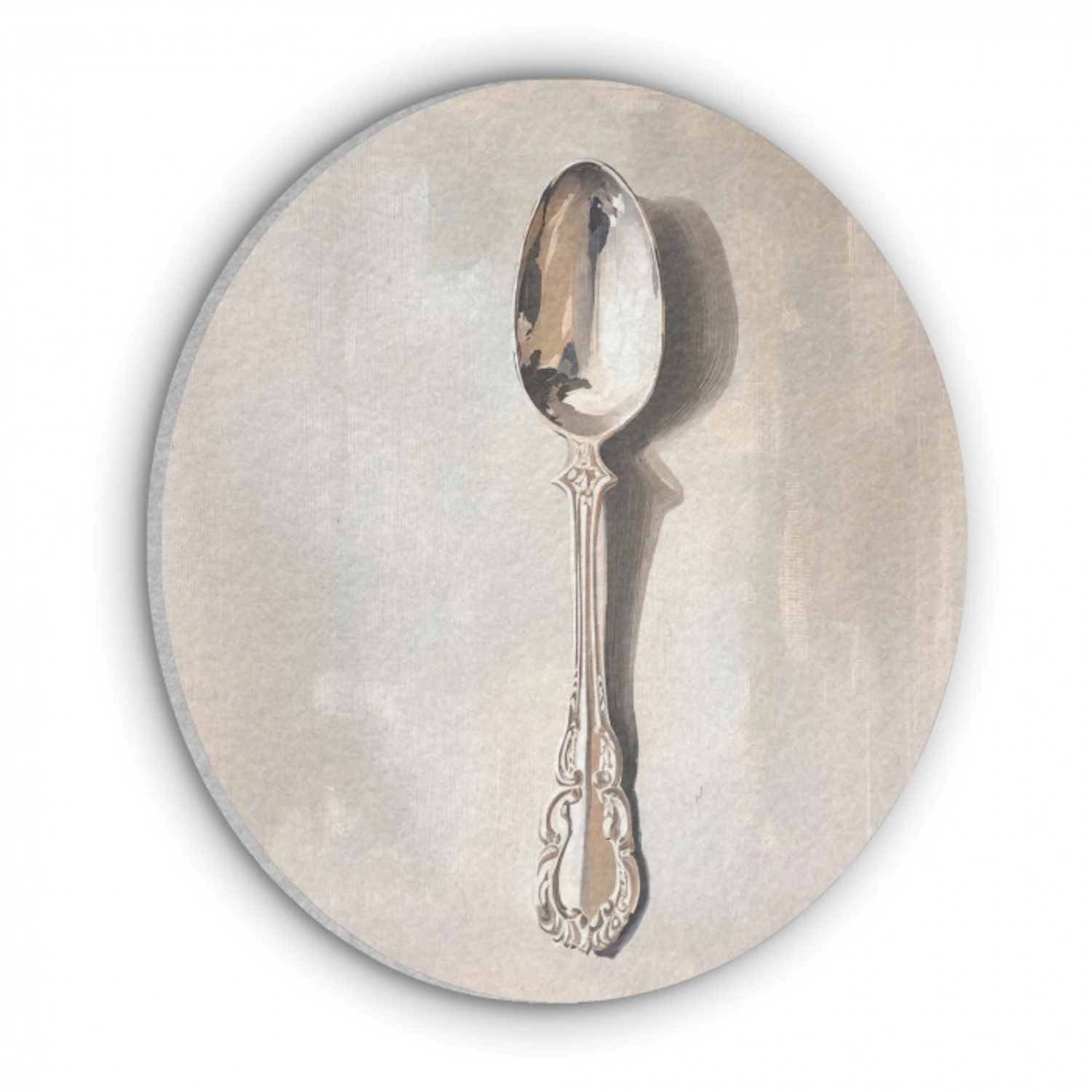 Lepel - Verf - Zilver Akoestische PET Vilt - Rond klein -3d