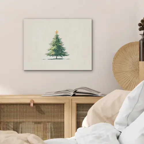 Kerstboom - Illustratie - Ster - Sneeuw PET vilt klein -sfeer3