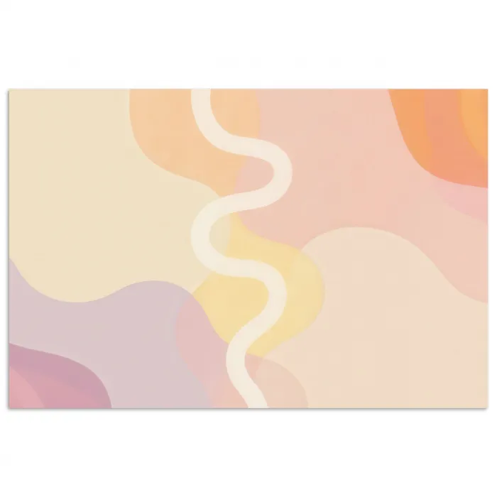 Golvende vormen - Abstract - pastel poster papier klein -3d