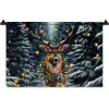 Kerst - Magie - Bos - Kleurrijk Wandkleed katoen klein -zz3d