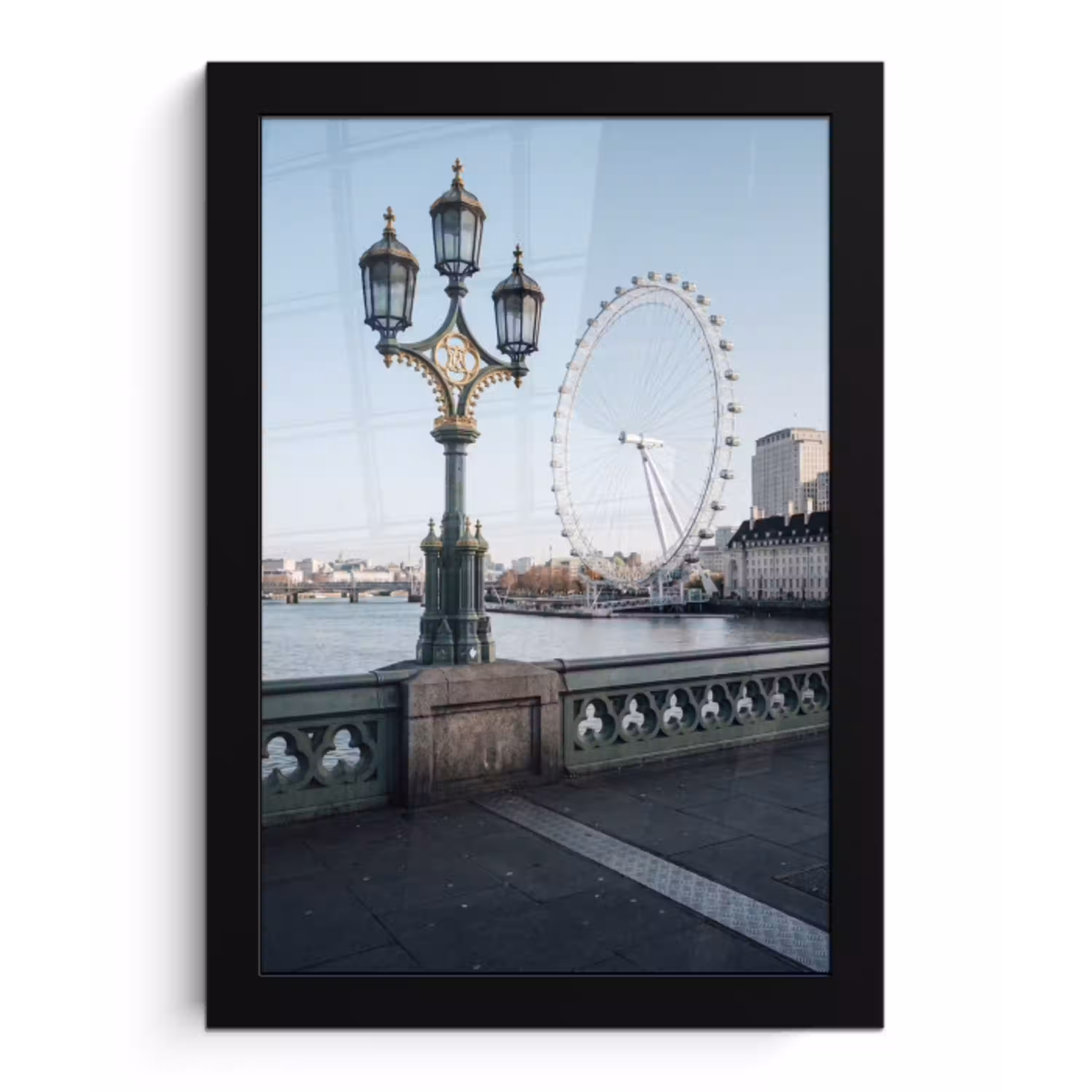 Reuzenrad - Londen - Stad - Architectuur - Brug fotolijst zwart zonder passe partout klein -3d