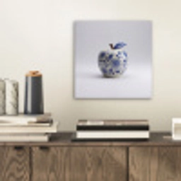 Appel - Blauw - Klassiek aluminium wit klein -sfeer1