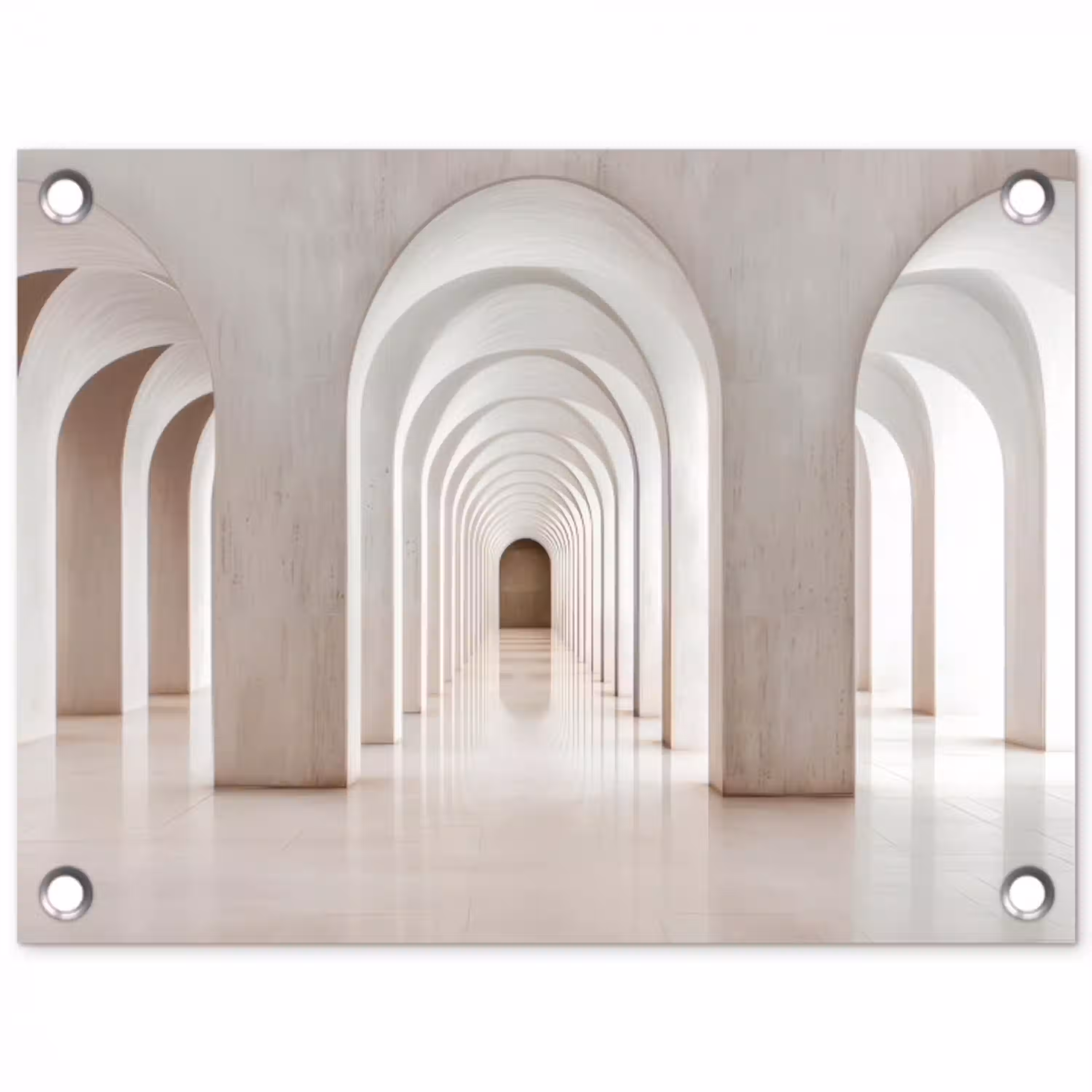 Hal - Bogen - Symmetrisch - Modern tuinposter los doek klein -3d