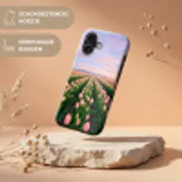 Tulpen - Landschap - Roze Toughcase MagSafe Apple iPhone 17 klein -USP_RandenV_NL