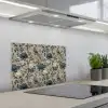 Pauw - Bloemen - Blauw keuken achterwand spatscherm klein 900 -3d_schuin