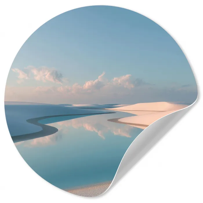 Duinen - Waterplas - Oneindige rust Wandcirkel behangsticker klein -3d