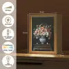 Hout - Vaas - Kleuren - Bloemen Light Box met kabel (Tafellamp) klein -USP_NL