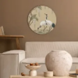 Kraanvogels - Water - Beige Akoestische PET Vilt - Rond klein -sfeer1
