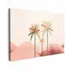 Palmbomen - Heuvels - Minimalistisch - Zachtroze canvas 2cm klein -z3d