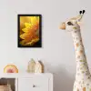 Zonnebloem - Dauwdruppels - Geel - Zonlicht fotolijst zwart zonder passe partout klein -usfeer4_kinderkamer